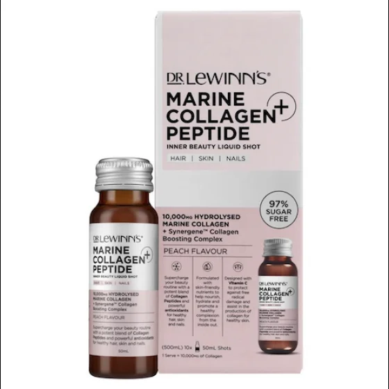 Dr. LeWinn’s Marine Collagen Peptide  Inner Beauty Liquid Shot 10s*50ml 莱文医生胶原蛋白美容液 桃子味 10支*50ml【保质期2026/10】